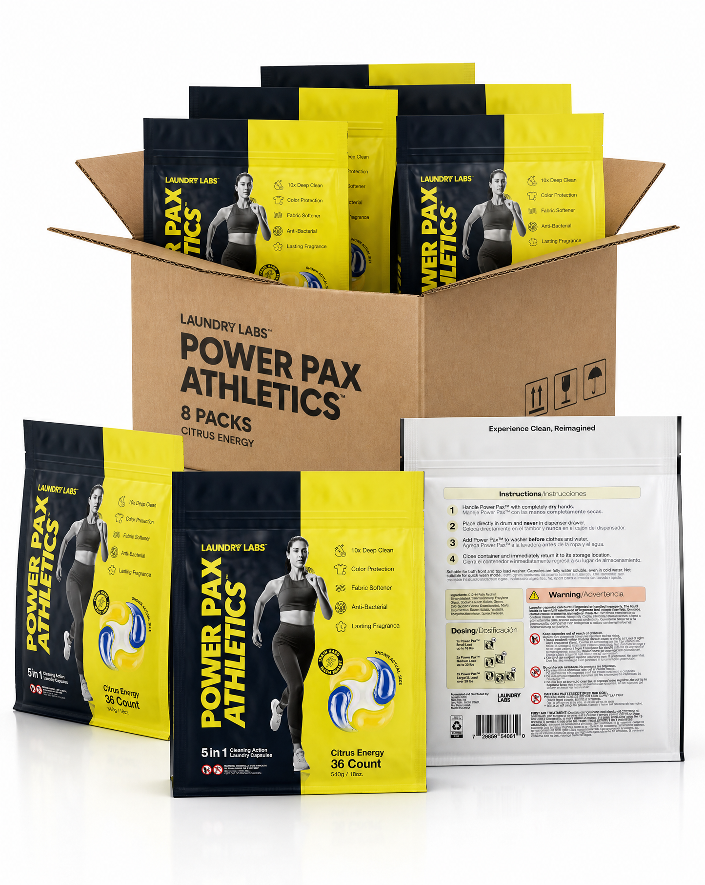 Athletic Pax 5-in-1 Performance Laundry Pods | Case of 8 (36-Count Bags)