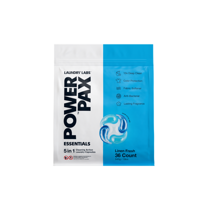 Power Pax 5-in-1 Linen Fresh Laundry Pods | Case of 8 (36-Count Bags)