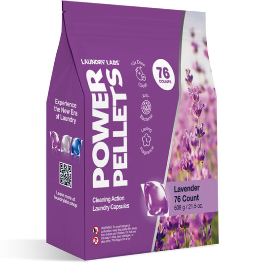 Power Pellets Commercial Laundry Detergent Pods – Lavender Scent (76 ct)